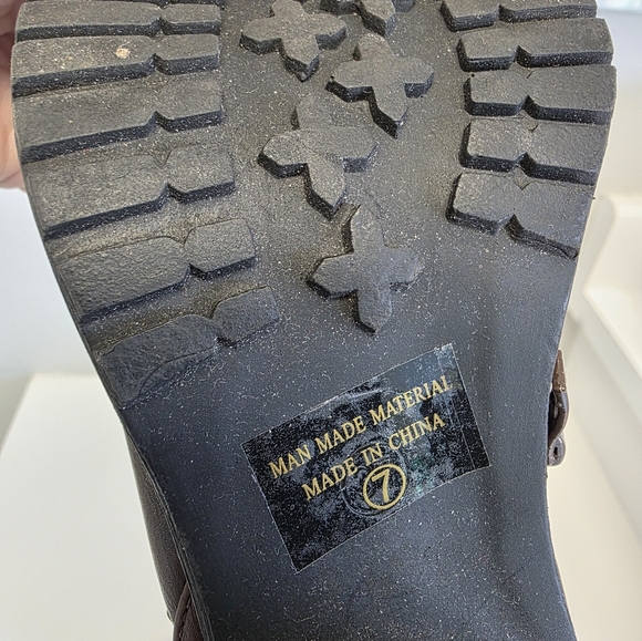 Nature Breeze Brown Ankle Boots‎ With Heel Zip Up Size 7 - Picture 6 of 7